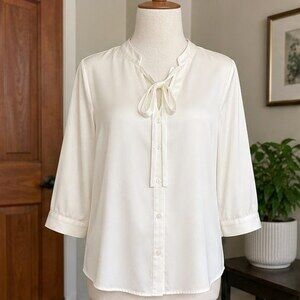 Ivory V Neck Top